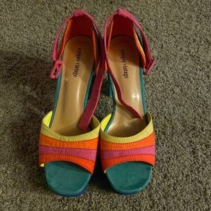 Slightly worn rainbow platforms